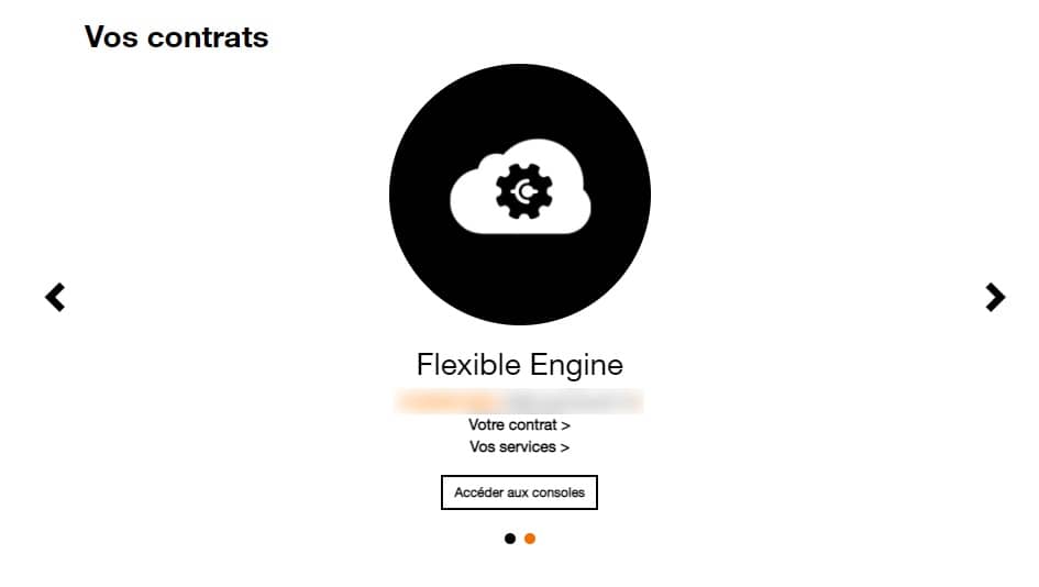 Console Flexible Engine - Espace client cloud store contrats