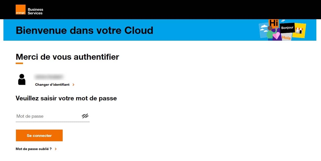 Flexible Engine console - Cloud customer space authentification