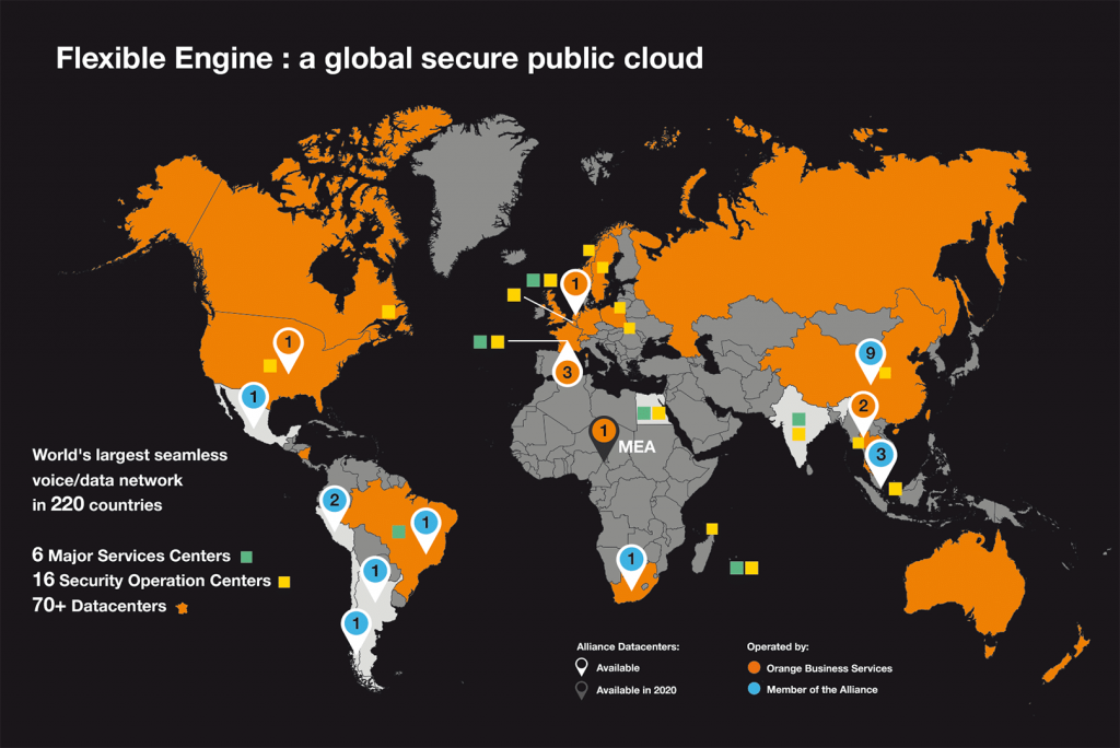 map datacenter Flexible Engine