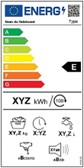 Exemple d’étiquette énergie destinée aux consommateurs pour résumer les caractéristiques d’un produit